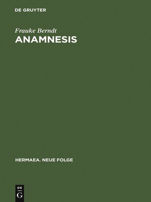 cover image of Anamnesis